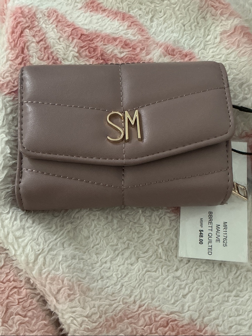 Quilted Compact Wallet - Mauve